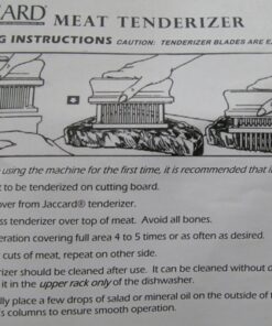 Jaccard 48-Blade Meat Tenderizer, Original Super 3 Meat Tenderizer, Durable Meat Tenderizer with Stainless Steel Razor-Sharp Knives, 4" x 1.5" x 5.75", White Pack of 1 35 71nZxXgGQL