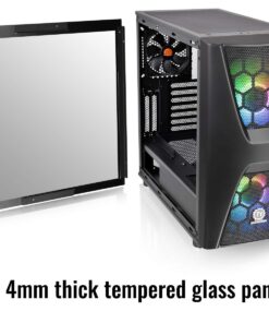 Thermaltake Commander C34 Motherboard Sync ARGB ATX Mid Tower Computer Chassis with 2 200mm ARGB 5V Motherboard Sync RGB Front Fans + 1 120mm Rear Black Fan Pre-Installed CA-1N5-00M1WN-00 31 71nbGiC4 VL
