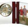 Howard Miller Alex Portrait Table Clock 645-618 – Hinged Wood, Glass Alarm Clock, Picture Frame, Satin Rosewood Hall Finish Side Columns, Quartz Alarm Movement 56 71nc0uSwkHL