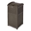 Suncast 33 Gallon Hideaway Can Resin Outdoor Trash with Lid Use in Backyard, Deck, or Patio, 33-Gallon, Brown 22 71nd004ruyL