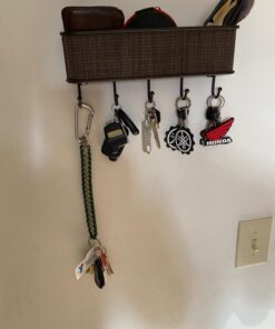 iDesign Twillo Mail and Key Holder, Decorative Wall Mounted Key Rack Organizer Pocket and Letter Sorter Holder for Entryway, Kitchen, Mudroom, Home Office Organization, 10.5" x 2.5" x 4.5", Bronze Mail & Key Rack 33 71neBPg7HwL