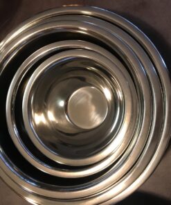 FineDine Stainless Steel Mixing Bowls (Set of 6) - Easy To Clean, Nesting Bowls for Space Saving Storage, Great for Cooking, Baking, Prepping 6 Pack 47 71nepGmOqvL