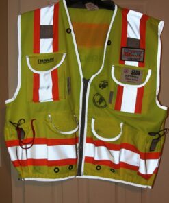 Radians SV55 Class 2 Heavy Woven Two Tone Engineer Vest with Padded Neck to Support Extra Weight in Cargo Pockets X-Large Green 30 71nf IgErL