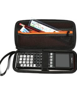 Alternative view of BOVKE Hard Graphing Calculator Case Compatible with Texas Instruments TI-84 Plus CE/TI-84 Plus/TI-83 Plus CE/Casio fx-9750GII, Extra Zipped Pocket for USB Cables, Manual, Pencil, Ruler, Black A_Black