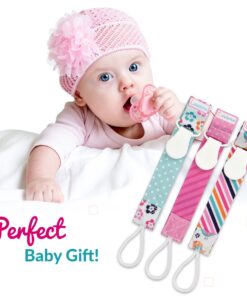 Liname Neutral Pacifier Clip - 3 Pack Pacifier Clips for Boys & Girls - Binky Holder Soothie Paci Clip Binkie Clip - Unisex Pacifer Clip - Baby Pacifier Clip and Pacifier Holder Spring Flowers 24 71nflvajU7L