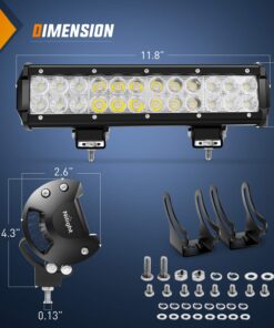 Alternative view of Nilight Led Light Bar 12 Inch 72W Spot Flood Combo Off Road Fog Lights Driving LED Pods With Off Road 16AWG Wiring Harness Kit - 1 Lead for Truck ATV UTV SUV Boat, 2 Years Warranty 72W Light + Wiring harness
