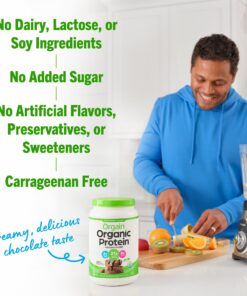 Orgain Organic Vegan Protein Powder, Creamy Chocolate Fudge - 21g Plant Based Protein, Gluten Free, Dairy Free, Lactose Free, Soy Free, No Sugar Added, Kosher, For Smoothies & Shakes - 2.03lb 20 Servings (Pack of 1) 27 71nhxsQzFML 2
