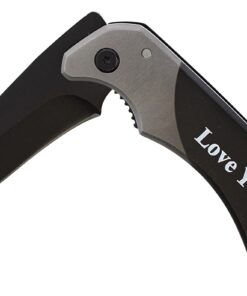 Personalized Gifts Birthday Gift for Boyfriend Love You More Tactical Black Stainless Steel Folding Pocket Knife 3-Inch 7 71ni4DESnL