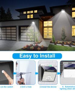 URPOWER Solar Lights Outdoor, 40 LED Motion Sensor Security Lights Solar Flood Lights Waterproof Solar Powered Outdoor Lights for Backyard, Fence, Deck, Patio, Garage (4 Pack) Medium 38 71niFi5p L