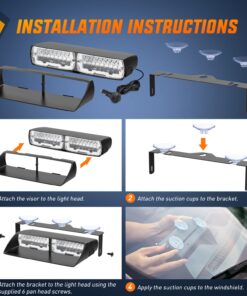 Nilight Emergency Strobe Lights, Windshield Hazard Warning Safety Flash Lights with Suction Cups, 16 LEDs, Amber, ABS Housing, 2 Year Warranty 13 71nk7RNx8sL