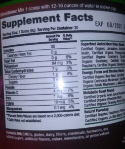 Organic Muscle Super Reds Powder - Organic Greens and Reds Superfood Powder with Organic Acai Berry, Pomegranate & Cranberry for Natural Energy & Metabolism Boost - Vegan & Non-GMO, 30 Servings Acai Berry Reds 30 Servings (Pack of 1) 33 71nko5arOhL