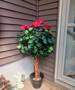 Nearly Natural 4’ Hibiscus Artificial Tree, 4ft, Green 36 71nkqovcHwL 1