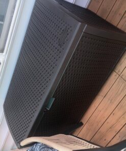 Suncast 99 Gallon Resin Wicker Patio Outdoor Storage Container for Toys, Furniture Deck box, Mocha 65 71nlgJPmiL