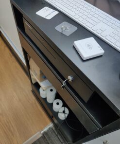 Cash Register Drawer for Point of Sale (POS) System with Removable Coin Slots, 5 Bill/6 Coin, 24V, RJ11/RJ12 Key-Lock, Media Slot, Black 5 Bill 6 Coin 22 71nllPxciML