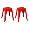 Norwood Commercial Furniture Tolix Style Metal Industrial Stack Stool, Red, NOR-IAH3021-RD-SO (Pack of 2) 18" 23 71nm5qHDmLL