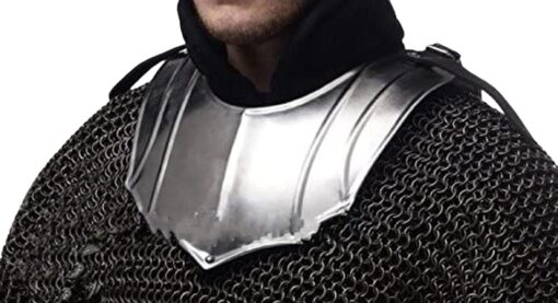 NauticalMart Knight Gorget - Medieval Neck Armor One Size Fit All - Silver Armour