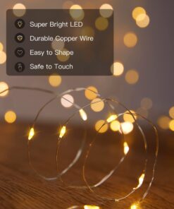 Brightown Solar String Lights, 2 Packs Total 66Ft 200 LED Solar Fairy Lights with 8 Modes, Waterproof Solar Lights for Outside Patio Yard Tree Wedding Christmas(Warm White) 33FT*2Packs Warm White 33 71nn 9yNiZL