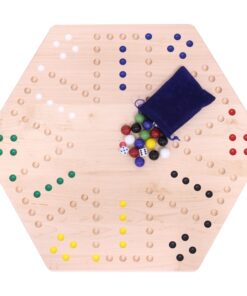 AmishToyBox.com Wahoo Wooden Marble Game Board Set - Large 24" Wide - Solid Maple Wood - Double-Sided - with Large 22mm Marbles and Dice Included 13 71nnMYVEL
