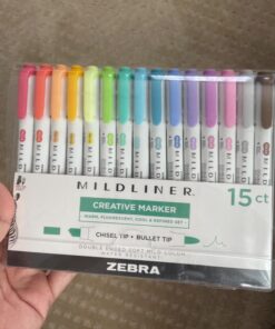 Zebra Pen Mildliner Double Ended Highlighter Set, Broad and Fine Point Tips, Assorted Ink Colors, 15-Pack 57 71np1EMmzNL