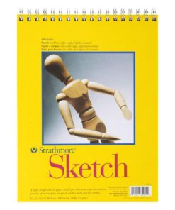 Strathmore 300 Series Sketch Paper Pad, Top Wire Bound, 9x12 inches, 100 Sheets (50lb/74g) - Artist Sketchbook for Adults and Students - Graphite, Charcoal, Pencil, Colored Pencil 10 71npFw2yn7L
