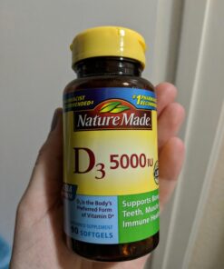 Nature Made Extra Strength Vitamin D3 5000 IU (125 mcg), Dietary Supplement for Bone, Teeth, Muscle and Immune Health Support, 90 Softgels, 90 Day Supply 90 Count 31 71npYqVfLIL