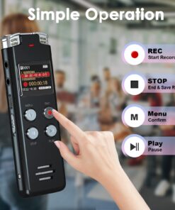 64GB Digital Voice Recorder Voice Activated Recorder with Playback - Upgraded Tape Recorder for Lectures, Meetings, Interviews, Audio Recorder USB Charge, MP3 25 71nqipcaaZL