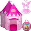 5-Piece Princess Castle Girls Pop Up Play Tent & Dress Up Costume Bundle - Playhouse Gift for Girls & Toddler for Indoor & Outdoor Use with Pink Fairy Tale Carrying Bag & Glow in The Dark Stars 25 71nsUMP0oHL