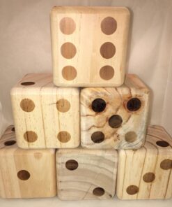 GoSports Giant Wooden Playing Dice Set with Rollzee and Farkle Scoreboard - Includes 6 Dice, Dry-Erase Scoreboard and Canvas Tote Bag - Choose 2.5 Inch or 3.5 Inch Dice) 3.5 Inch Natural Wood Dice 42 71nssLb6jFL