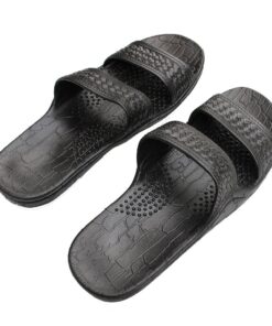 Black Rubber Slide Sandal Slipper, Comfortable Slip On, Hawaii Unisex Black Sandals 9 6 71ntkDoG7DL
