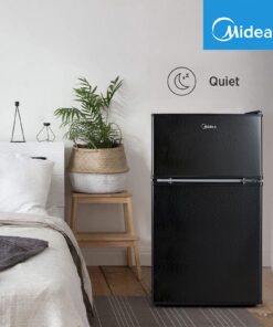Midea WHD-113FB1 Double Door Mini Fridge with Freezer for Bedroom Office or Dorm with Adjustable Remove Glass Shelves Compact Refrigerator, 3.1 cu ft, Black 38 71ntmNgWr9L