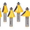 YONICO Chamfer Router Bits Bevel Edge Forming Set 5 Bit 1/2-Inch Shank 13508 1/2" Shank 48 71nvvKyjZhL