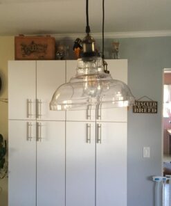 CLAXY Ecopower Industrial Edison Vintage Style 1-Light Pendant Glass Hanging Light Antique Bronze 39 71nvxECg18L