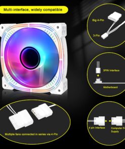 Conisy Silent Series 120mm Case Fan for Computer Case, RGB LED Quiet PC Fans with 4pin Molex & 3pin Motherboard Connector (Single Pack) Blue 19 71nwZl3baqL 1