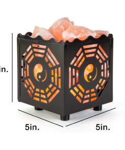 CRYSTAL DECOR Himalayan Pink Salt Lamp Basket & Dimmer Cord Bulb Bagua 17 71nwhgPBhPL