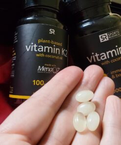 Sports Research Vitamin K2 MK7 100mcg with Coconut Oil - 60 Veggie Softgels (2 Month Supply) Vegan Certified, Non-GMO Verified, Gluten & Soy Free 60 Count (Pack of 1) Regular Dose 100mcg 30 71nwqK6yRGL 2