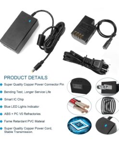 F1TP DMW-DCC12 Dummy Battery DC Coupler DMW-AC10 AC Power Adapter Kit for Panasonic Lumix DC-G9 GH5 GH5s DMC-GH4 GH4H GH3 GH3H Cameras. 9 71nxopMXptL