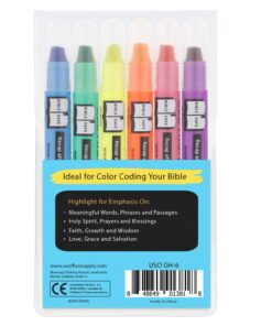 U.S. Office Supply Bible Safe Gel Highlighters, 6 Pack Set - 6 Different Bright Neon Fluorescent Highlight Colors Yellow, Orange, Pink, Purple, Green, Blue - Won't Bleed, Fade or Smear - Study Guide Multicolor (Pack of 6) 28 71nymkfr4FL