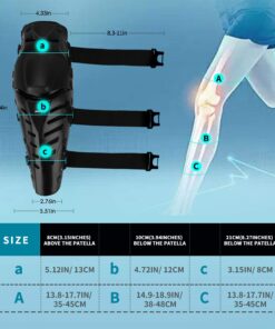 Gute Knee Pads, Black Adjustable Long Leg Sleeve Gear Crashproof Nonslip Protective Shin Guards for Motorcycle Mountain Biking-1 Pair 16 71o S62hIL