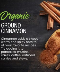 Alternative view of The Spice Lab Organic Cinnamon Powder Ground - Gluten Free Cinnamon Powder for Cinnamon Rolls, Apple Pie, Coffee Drinks & Meat Dishes - 1.6 oz French Jar - Kosher & Non GMO Organic Cassia Cinnamon