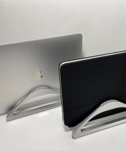 HumanCentric Vertical Laptop Stand for Desks (Silver) | Adjustable Holder to Dock Apple MacBook, MacBook Pro, and Other Laptops to Organize Work & Home Office Silver 38 71o kgkk5iL 1