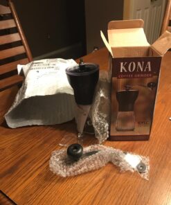 KONA Manual Coffee Grinder, Conical Burr Mill with Adjustable Setting, Best Ceramic Burr Coffee Grinder for Aeropress, Drip Coffee, Espresso, French Press, Turkish Brew 33 71o pHFgYYL