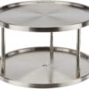 Estilo Stainless Steel 2-Tier Spice Rack Lazy Susan Organizer | 360-Degree Spice Racks for Inside Cabinets Organizer | Rotating/Spinning Organizer Storage | Food, Kitchen, Pantry, Spice, Medicine 3 71o0bAU6Z8L