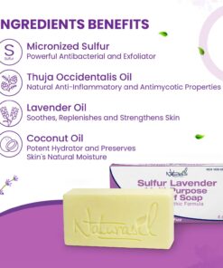 Naturasil 10% Sulfur Lavender Soap Treatment Natural Relief for Acne, Bug Bites, Warts, Folliculitis, Eczema, Itching, Discomfort & Irritation| for Kids & Adults: Face & Body Soap | 4oz Bars (2) 4 Ounce (Pack of 2) 12 71o0fBWNWLL