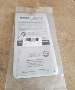 HealthAndYoga(TM) SteloSwipe Tongue Cleaner Scraper - Hygienic Seal-Pack - Surgical Grade Stainless Steel, Non-Synthetic Grip - Sterilizable Metal Tongue Scraper for Adults (1 Pack with Storage Bag) Surgical Steel - 1 Pack 46 71o1W9QkP0L