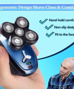 Head Shaver for Bald Men,5 in 1 Bald Head Shavers for Men Cordless,Waterproof Wet/Dry 5 Head Mens Electric Razor for Head Face Shaving, USB Mans Grooming Kit Rechargeable,Rotary Shaver Gift for Men 28 71o1ekGuMZL