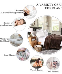 HYSEAS Flannel Fleece Throw Blanket Chocolate - Super Soft Plush Microfiber Solid Blanket for Couch, Bed, Chair, Sofa - Fuzzy Cozy Lightweight - 50x60 Inch Throw(50"x60") 19 71o1gEjujzL