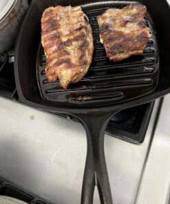 Lodge L8SGP3 Cast Iron Square Grill Pan, Pre-Seasoned, 10.5-inch 10.5 Inch 63 71o2RWD B6L