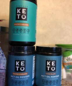 Perfect Keto Collagen Peptides Protein Powder with MCT Oil - Grassfed, GF, Multi Supplement, Best for Ketogenic Diets, Use as Keto Creamer, in Coffee and Shakes for Women & Men - Salted Caramel 46 71o37TKxKpL 3
