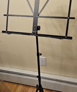 Music Stand, Kasonic 2 in 1 Dual-Use Folding Sheet Music Stand & Desktop Book Stand, Portable and Lightweight with Music Sheet Clip Holder & Carrying Bag Suitable for Instrumental Performance (Black) Black 65 71o3TWs8GiL