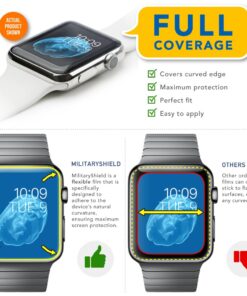 Alternative view of Armor Suit Apple Watch 42mm (Series 2/3 Compatible) Screen Protector (2 Pack) Full Coverage MilitaryShield Screen Protector For Apple Watch 42mm (Series 2/3 Compatible) -HD Clear Anti-Bubble